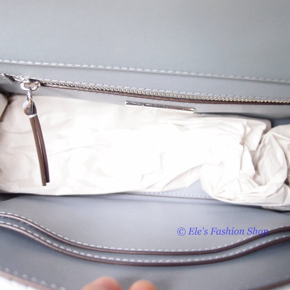 NWT Tory Burch Fleming Small Leather Shoulder Crossbody Bag CLOUD BLUE Authentic - Picture 14 of 15